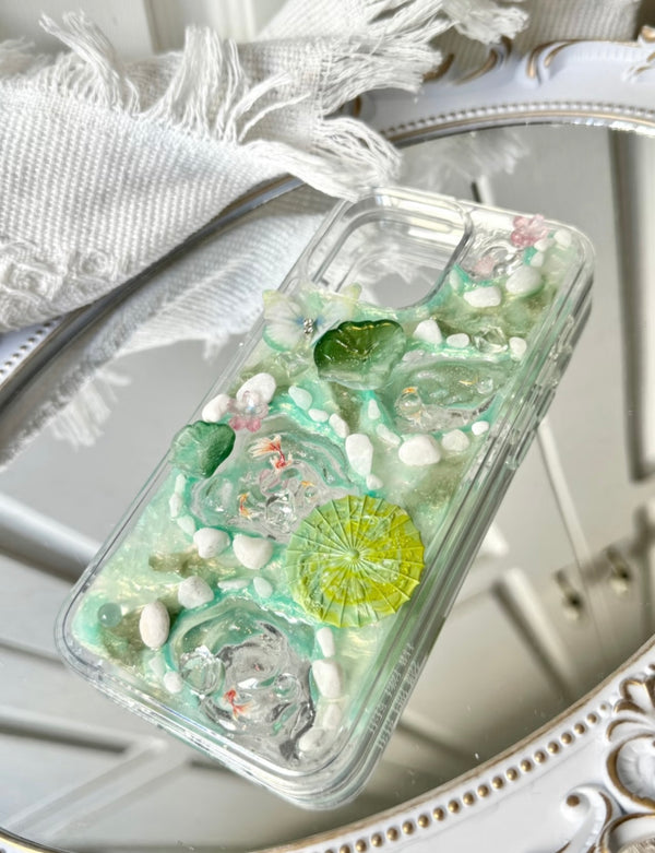 🌸 春日珠光膠手工手機殼 🌸🌸 Spring Pearl Gel Handcrafted Phone Case 🌸Please note the phone model when placing an order