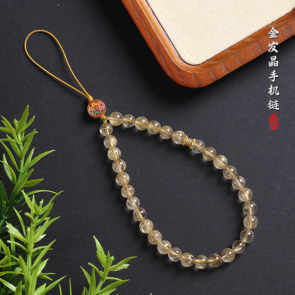店家推薦款式！✨ 天然金髮晶手機掛繩✨ Natural Golden Hair Quartz Phone Strap