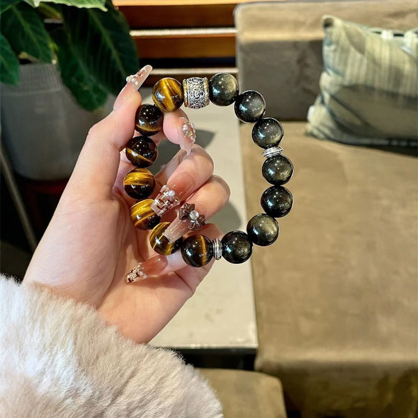 🖤 黑神話悟空同款黑曜石手串 🖤🖤 Black Myth Wukong Inspired Obsidian Bracelet 🖤