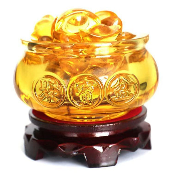 ✨ 創意黃水晶聚寶盆桌面擺件 ✨✨ Creative Yellow Crystal Treasure Bowl Desktop Ornament ✨