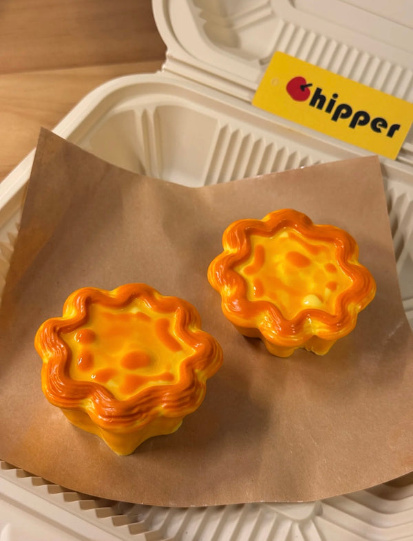 80g小蛋撻2個裝🍰 80g Mini Egg Tart (2-pack) 🍰 爆漿水感奶油泥感squishy toy/mochi toy/pinch