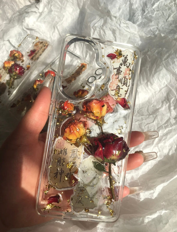 🌟 中國風祝福文字手工手機殼 🌟🌟 Chinese Style Blessing Text Handcrafted Phone Case 🌟（Please note the phone model when placing an order）