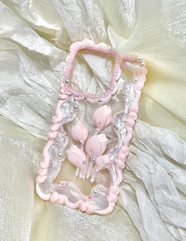 ✨ 鬱金香奶油膠手工手機殼 ✨✨ Tulip Cream Gel Handmade Phone Case ✨（Please note the phone model when placing an order）
