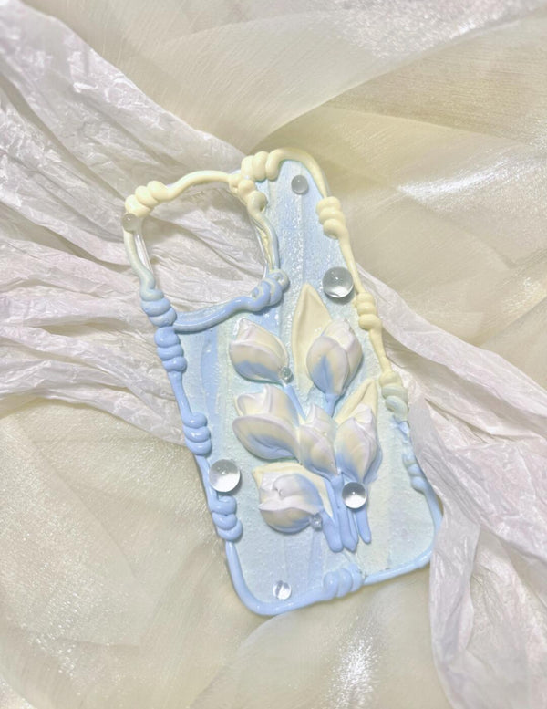✨ 鬱金香奶油膠手工手機殼 ✨✨ Tulip Cream Gel Handmade Phone Case ✨（Please note the phone model when placing an order）